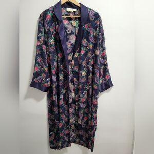 Victoria's Secret Vintage Gold Label Paisley Floral Maxi Robe Size Medium No Tie